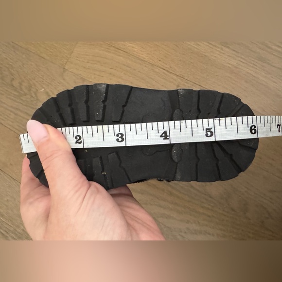 H&M Baby Patent Black Boots 4.5 | Velvet Lace Zip Warm Lined Combat Booties - Picture 10 of 10